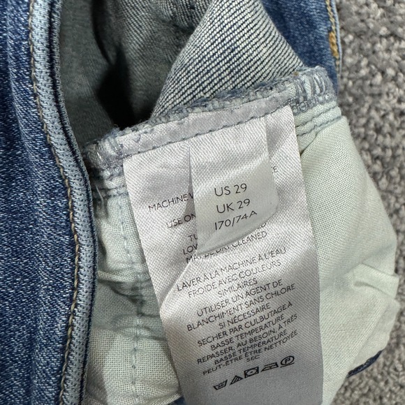 We The Free Jeans Womens 29 Blue Ankle Skinny Stretch Medium Wash Denim Distress - Picture 7 of 8